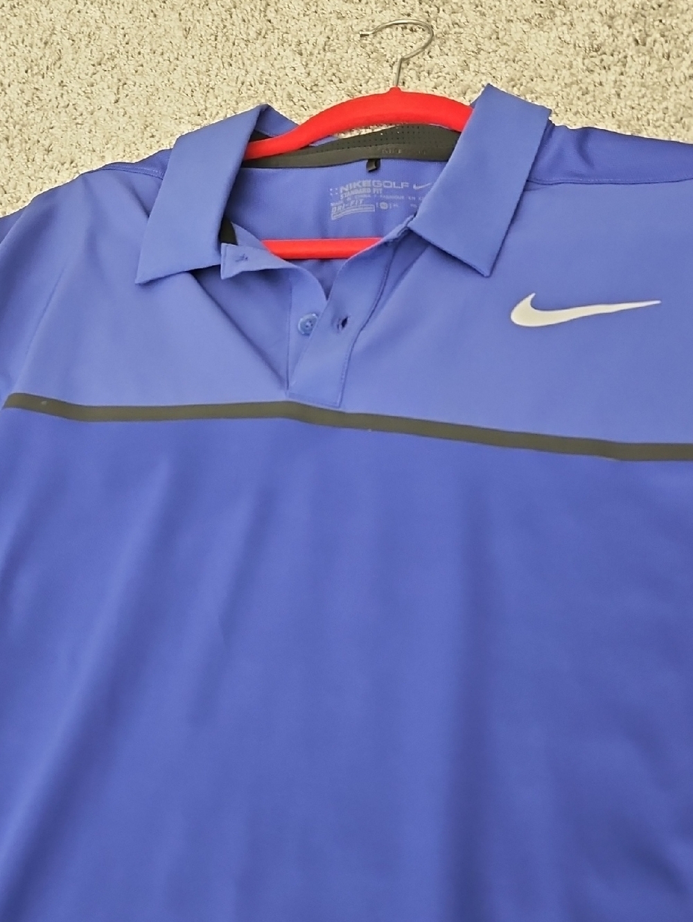 Nike Purple-Blue Golf Polo with Black Stripe